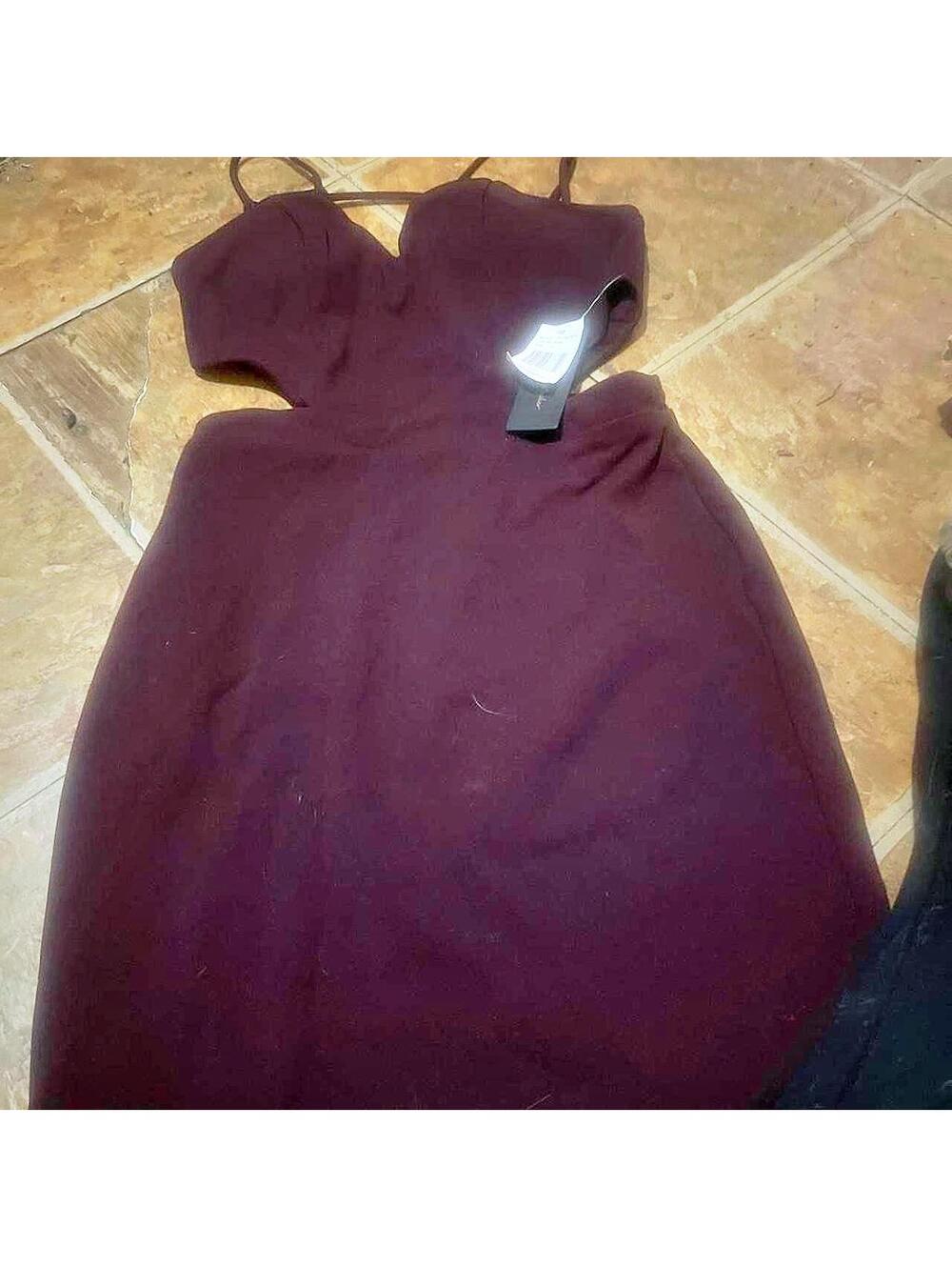 Jodi Kristopher Women's Burgundy and Brown Dress